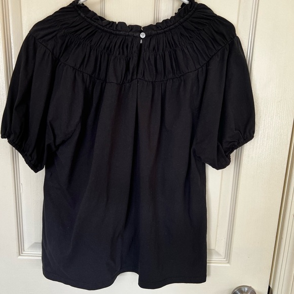 J. Crew Black Ruffled Blouse 100% Cotton - Picture 7 of 9